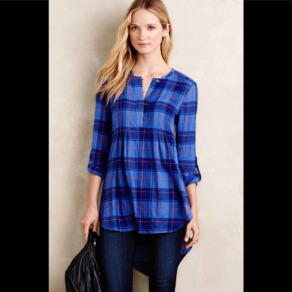 Anthropologie Holding Horses Halfpenny Plaid Tunic